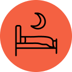 bed with moon icon