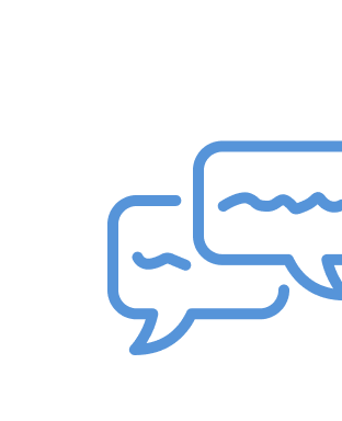 2 speach bubble icons overlapping