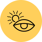 sun with a sleepy eye icon